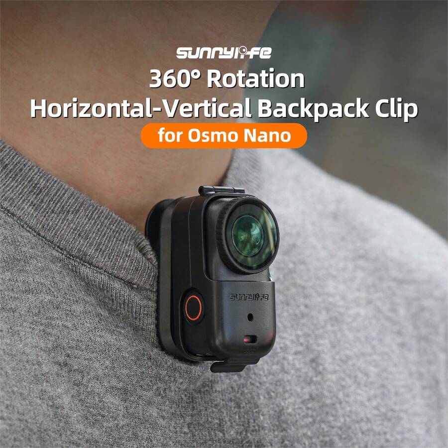 Clip para mochila Osmo Nano, de plástico, perfecto para deportes al aire libre, ciclismo, viajes de vacaciones y fotografía en el campus, montaje vertical-horizontal | Protección de la cámara | Diseño plegable | Instalación conveniente | Instalación rápida | Regalo ideal para usuarios de Nano