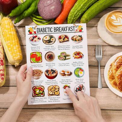 1 Set Of 13 Diabetic-Friendly Food List And Meal Plan, Diabetes Diet Information, Low-Carb Food List For Blood Sugar Control, Perfect Gift For Men And Women