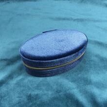 Boîte à bijoux en velours avec fermeture éclair pour bagues et petits articles - Bleu glacier - Voir 11