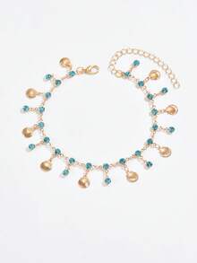 1 chiếc mặt dây chuyền tua rua hình vỏ sò đính đá lấp lánh phong cách Bohemian thời trang, thích hợp cho kỳ nghỉ hè ở bãi biển, du lịch và đeo hàng ngày của phụ nữ. - Màu xanh lam - Xem 6