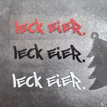 1 miếng dán xe hơi "LECK EIER", dán laptop, dán cửa/kính sau xe tải/SUV, miếng dán chống thấm nước sáng tạo. - A - Xem 9