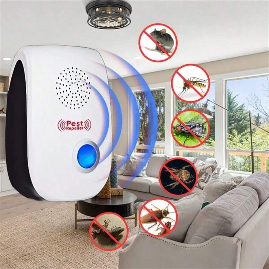 Ultrasonic Pest Repeller, Intelligent Auto-Frequency Conversion, Plug-In Home Device Designed To Repel Mice, Cockroaches, Spiders And Mosquitoes. Features Wide Coverage Area And Smart Technology.