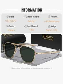 VOGGY Fashionable, Minimalist, Retro, Metal, Polarized Decorative Eyeglasses, For Men, Suitable For Sports, Driving, Outdoor, Cycling, Fishing, Vacation, Travel, Party, Decoration, Gift Looks Street Style And Suit For Sweater Jacket Sweatshirt Hoodie Leather Pants And Cargo Pants For Summer Beach Vacation,Outdoor,Travel - Đen/Xám - Xem 2