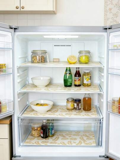 8/4/3/1pcs Waterproof Refrigerator Mats - Moisture-Proof, Anti-Slip, Washable And Reusable, Made Of EVA Material With Novelty Lemon Pattern. Suitable For Refrigerator And Kitchen Decor. Can Also Be Used As Refrigerator Mats, Drawer Liners, Shoe Cabinet Mats And Cabinet Mats. Ideal For Kitchen Lovers And Apartment Living.