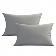 1 buah Sarung Bantal Lempar Tahan Air untuk Luar Ruangan, Sarung Bantal Persegi Dekoratif untuk Teras dan Sofa - Light Grey - View 13