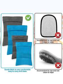 1 pièce Brosse de plage, Sac de retrait du sable, Équipement de plage pour le retrait du sable corporel, Gants, Sac de retrait du sable, Sac à poudre, Accessoires essentiels pour les vacances à la plage et le camping (à l'exclusion de la poudre de talc), Accessoires de voyage, Essentiels d'été - A - Voir 4