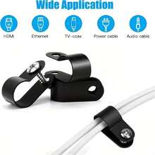 100 chiếc kẹp nhựa chữ P màu đen, kẹp ống, kẹp cáp kiểu R bằng nylon, kẹp cáp cố định, phụ kiện thiết bị gia dụng, kẹp cáp. - Kẹp dây loại R - Xem 9