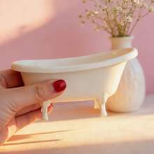 1:12 Scale Miniature Iron Art Bathtub, Handmade, Not Toy, Modern Style Suitable For Doll House Furniture, Model House Accessories, Bathroom Decor, Collection, Micro Landscape Photography, Suitable For Boys And Girls DIY, Seasonal And Holiday Gift - Tub - View 2