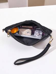 Mini Beach Bag Wristlet Coin Purse Shoulder Crossbody Bag, Women's Handbag, New Spring/Summer Fashion , Versatile, Wholesale Small Unique Shoulder Crossbody Sweet Square Bag - Black - View 5