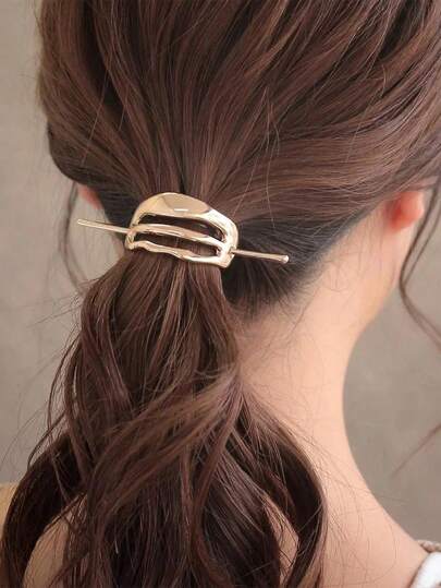 1pc Women's Alloy Gold Fashion Ponytail Clip