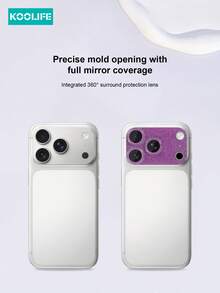 Koolife 1pc Glitter Lens Protector, Full Coverage High Definition Transparent Protection, Bubble-Free Application, Waterproof, Anti-Drop, Anti-Scratch, For IPhone 18 Pro/18 Pro Max/17/17 Pro/17 Pro Max - Purple - View 4
