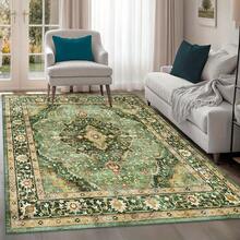 Persian-Style Large Carpet, Vintage Floral Pattern Design - Suitable For Home Decoration, Ideal For Living Rooms, Bedrooms, Offices, Dining Rooms, And Entryways, Can Be Used As A Bedroom Rug Or Room Decoration - 1PC - Xem 12