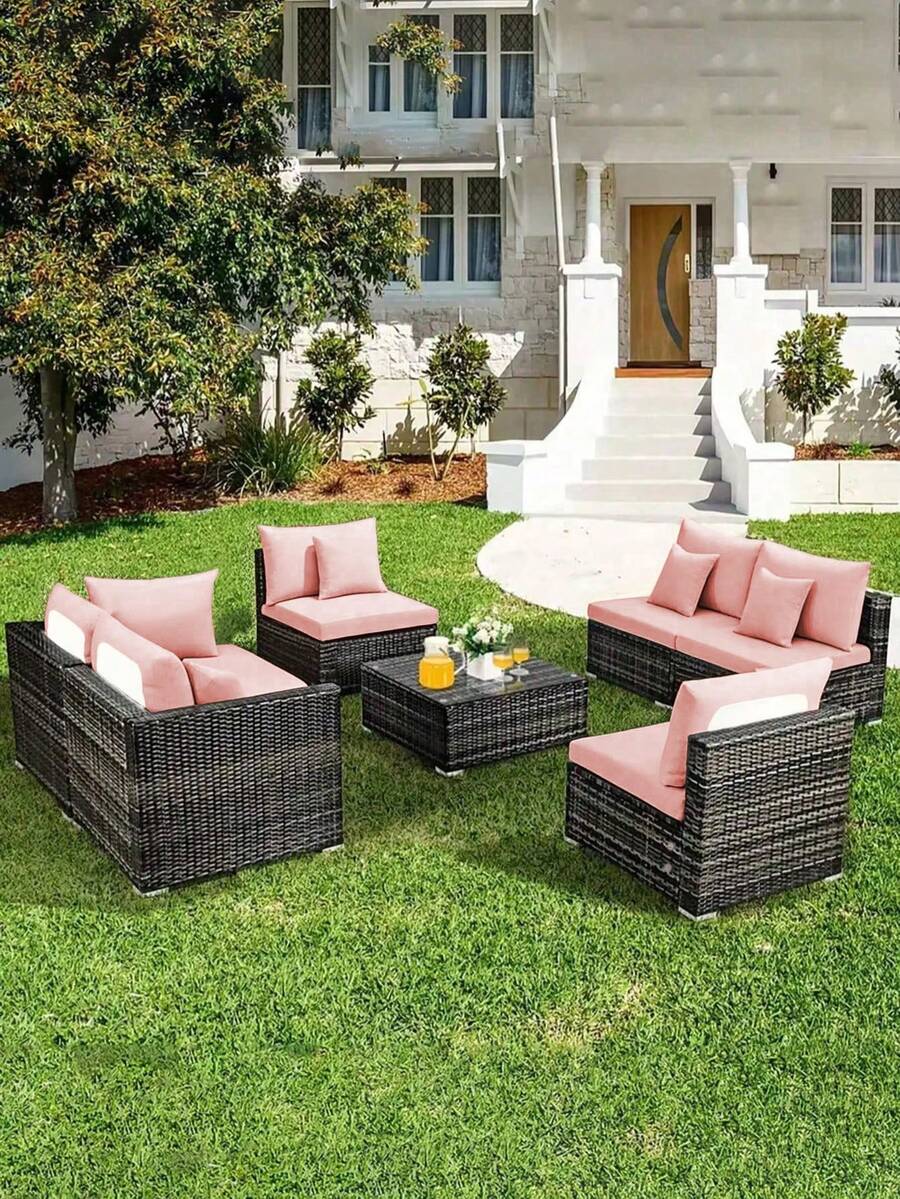 1pc Solid Color Milk Silk Elastic Sofa Seat Cushion Cover, High Elasticity Dust-Proof All Season Suitable For Garden Rattan Sofa Seat Cushion Protector