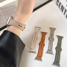 Dây đeo đồng hồ bằng da tổng hợp, tương thích với 38mm 40mm 41mm 42mm 44mm 45mm 49mm, Dây đeo cho dòng Ultra SE 10 9 8 7 6 5 4 3 2 1. - Màu be - Xem 1