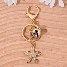 1 chiếc móc khóa hình sao biển vàng sang trọng dành cho nữ, thiết kế độc đáo, phụ kiện túi xách đa năng, quà tặng cho bạn bè. - Vàng - Xem 1