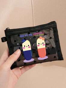 可爱水豚护士药丸图案便携式网眼医疗包，便携式心形化妆包，急救包，户外居家药品药丸收纳袋，旅行收纳袋，化妆包，化妆品收纳袋，节日收纳包，护肤包，润唇膏收纳袋，母亲节礼物，生日礼物，浴室收纳，学生宿舍洗漱包，送给妻子、家人、朋友的礼物，母亲节礼物 - 彩色 - 查看 5