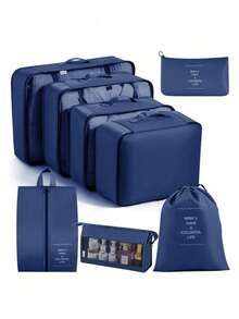 10/1pc Travel Storage Set, Includes Toiletry Bag, Makeup Bag, Underwear Storage Bag, Shoe Bag, Clothing Storage Bag. Can Store Clothes, Toiletries, Cosmetics, Makeup Brushes, Skincare Products, Phones And Various Small Items. Overall Bohemian Style, Suitable For Travel, Beach Vacation, Campus Life, Winter Travel And Back To School. - View 22