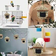 1pc Handwoven Bird Nest Box, Suitable For Hummingbirds And Other Small Birds Outdoor Birdhouse - View 4