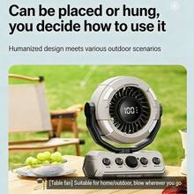 RS-ZF09 Long-Lasting Outdoor Camping Fan: 100-Speed Stepless Adjustment, High-Definition Digital Display, 20000mAh Large Battery, 60-Hour Runtime, Wall-Mountable/Standing, Intelligent Timer, Wireless Remote Control. - Long-lasting Outdoor Camping Fan - View 5