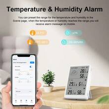 WiFi Smart Temperature & Humidity Monitor Set – 1 Display + 3 Sensors, Wireless 433MHz, APP Remote Viewing, Works With Alexa, Data Storage & Export, Temperature/Humidity Alarm, Smart Scene Automation, Weather Station Function, For Home Greenhouse Wine Cellar - Multicolor - View 8