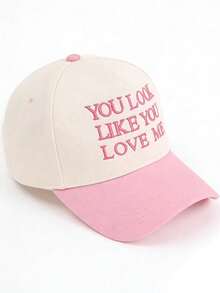 Mũ lưỡi trai phong cách đường phố dành cho nam giới, thêu dòng chữ "YOU LOOK LIKE YOU LOVE ME" - A - Xem 10