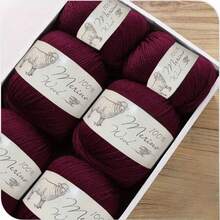 【柔软美利奴羊毛线】6卷100%美利奴羊毛线 | 柔软舒适，适合编织毛衣、围巾、帽子、工艺品 - 总重500克/1.1磅 - A - 查看 12