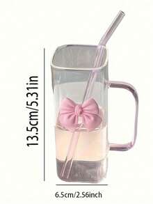 1pc (350ml/11.83oz) Square Bow Tied Glass Cup With Handle, Clear Handle Pumpkin Cup, Classic Mug, Tea Cup, Juice Cup, Coffee Cup, Milk Cup, Water Cup, Fruit Cup, Soup Cup, Suitable For Kitchen, Dining Room, Party, Halloween, Outdoor Party - Trong sáng - Xem 8