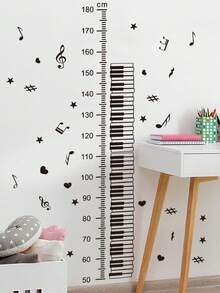 1pc Car, Excavator, Piano Shaped Height Measurement Wall Sticker, Accurately Track Your Baby's Height, Accompany Your Baby's Growth. Cartoon Design Removable Measuring Ruler Sticker, Suitable For Room And Home Decor, Party, Home Decoration, Gift. - Height Stickers - View 13