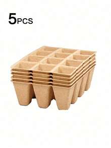 3/5/10pcs Paper Pulp Seedling Cups, Nutritious Tray, One-Time Use Paper Pulp Vegetable Seedling Tray, Plant Nursery Pot, Seedling Starter Pot Tray - A - View 12