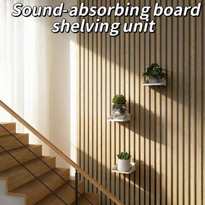 1个重型极简吸音板支架 - 免钻孔安装隔音板收纳架（黑/白）多功能置物架，适用于家庭/办公室/录音室 - 录音室花瓶和鲜花展示支架，吸音板多肉植物和鲜花/干花展示架，兼容吸音板、葡萄酒瓶、香槟瓶 - 安装简便，现代装饰，墙面隔音板，办公收纳，时尚收纳架，结构坚固，专为音乐制作人设计