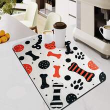 宠物爪印餐垫，耐热桌面吧台垫，厨房台面吸水垫，速干，橡胶底防滑，吸水易清洁 - 芥末黃 - 查看 11