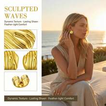 Minimalist Cute Heart & Flower Shaped 304 Stainless Steel Women's Earring Set, Lightweight & Compact Design For Daily Wear, Back To School, Party Gifts, And Casual Outfits - Gold - View 11