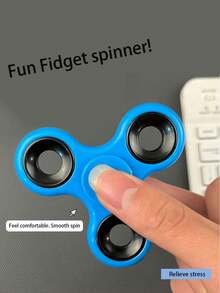 1 pieza Juguete antiestrés Tri-Spinner con agujero Giroscopio para dedos, cubo mágico, sensorial antiestrés, peonza, antiestrés magnético, clic antiestrés a $3 - Multicolor - Ver 6