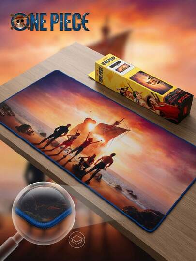 TOEI ANIMATION One Piece Graphic Large Gaming Mouse Pad, Non-Slip Rubber Desk Mat With Stitched Edges For PC Computer & Office