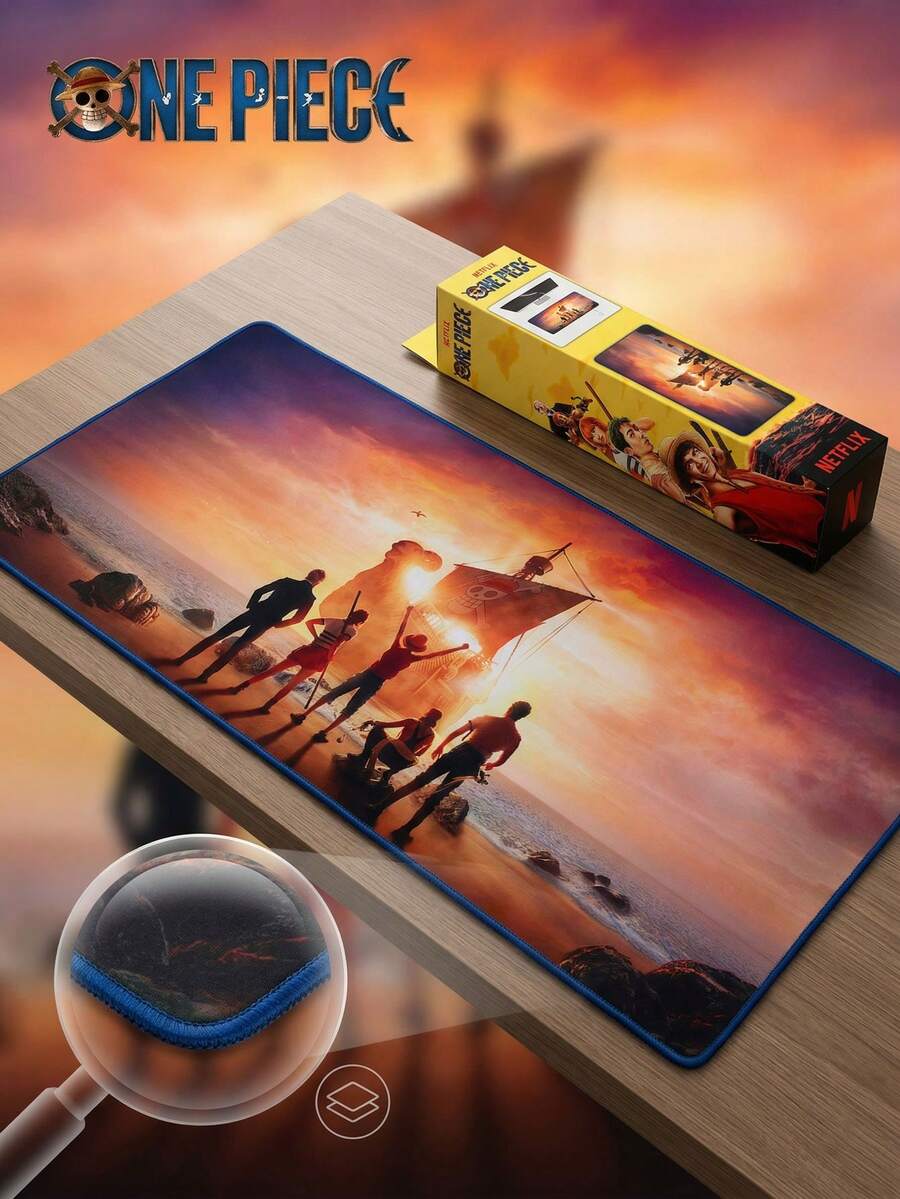 One Piece Graphic Large Gaming Mouse Pad, Non-Slip Rubber Desk Mat With Stitched Edges For PC Computer & Office - Multicolor - View 1