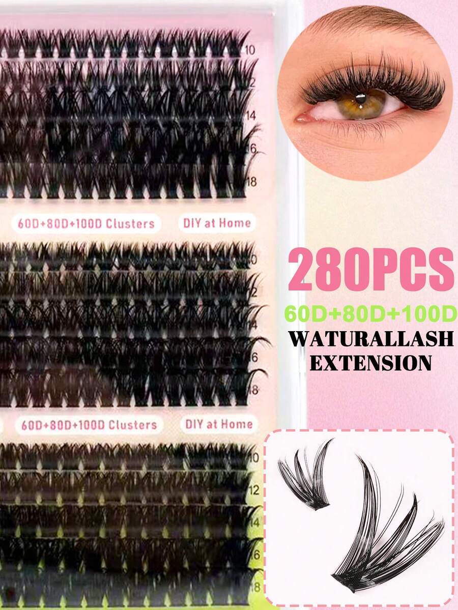 240/144/240 根蓬松睫毛簇，60D/80D/100D 单根睫毛，浓密簇状睫毛嫁接，D型卷翘睫毛簇，单根睫毛，9-16mm 纤细簇状睫毛，适合旅行、日常佩戴（新手友好）、婚礼、约会、派对和节日。是节日礼品睫毛套装的理想之选。