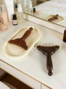 1 chiếc bàn chải massage toàn thân 6 hạt, cán gỗ, thích hợp cho mặt, cơ thể, chân, thiết kế hạt đồng, chống trượt, nâng cơ mặt, massage chân, spa tại nhà, chăm sóc sức khỏe và sắc đẹp hàng ngày. - Phiên bản xử lý - Xem 8