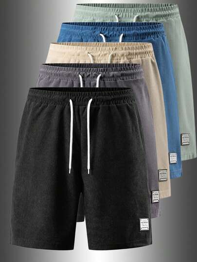 1件男友风男士柔软透气耐穿抓绒运动短裤，适合夏季跑步、健身锻炼