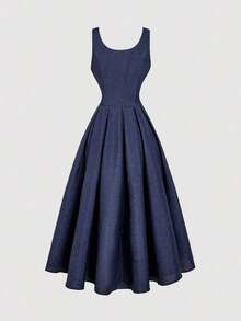 Women Midi Dresses - 海軍藍 2 - 查看 2