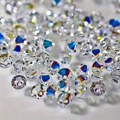 4/6/8mm Austrian Glass Beads, Crystal Beads, Loose Beads, Sparkling Beads, Crystal Spacer Beads Suitable For DIY Jewelry Accessories Bracelets, Necklaces, Phone Chains, Handicrafts