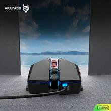 APAYADO T4 Wired Gaming Mouse / Lightweight Paracord Cable / USB Interface / RGB Backlight / Suitable For Gamers & Office Use - View 6