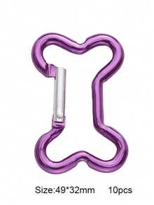 10pcs Aluminum Carabiner Keychain Clips - Assorted Shapes (Star, Heart, Bone, D-Shape) For Keys, Bags & DIY Crafts, Lightweight Metal Snap Hooks For Phone Straps & Outdoor Gear - Aluminum Carabiners - View 29
