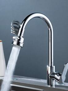 1个可拉出式防溅泡沫喷头 - 银色：厨房水龙头延长器 三速增压防溅花洒通用型花洒泡沫装置 三速可拉出式神器水龙头增压器通用型可拉出式延长器防溅花洒神器厨房浴室洗脸盆洗发神器 - 可抽拉 - 查看 3