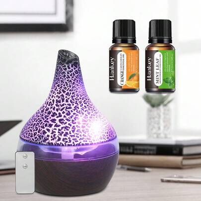 300ml Aromatherapy Diffuser & Humidifier, USB Essential Oil Diffuser With Remote & 7 Color Lights, Quiet Mist For Home Bedroom