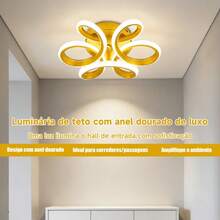 Modern LED Ceiling Light / Chandelier For Hallway, Living Room, Bedroom And Kitchen - 金色 - 查看 2