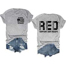 Red Friday Shirt On Fridays We Wear Red Tshirt Remember Everyone Deployed Shirts For Men Women Camisetas Para Mujer Camisas Para Mujer Graphic Tees Summer Tops For Women - 灰-1 - 查看 7