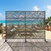 Freistehender Sichtschutz aus Metall für Garten & Terrasse, 188x120cm Dekorativer Gartenzaun, Rostfreier Trennwand-Sichtschutz für Balkon & Pool, Wetterfeste Sichtschutzwand, Schwarz - 13 - Übersicht 8