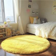 1pc Round Leopard Print Faux Fur Rug, Love & Healing Bedroom Decor, Small Rug, Carpet, Home Decor, Living Room Rug, Living Room Small Rug, Bedroom Rug, Living Room Home Decor, Outdoor Rug, Washable Rug - Yellow - View 5