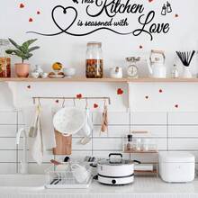 Slogan Graphic Kitchen Sticker, Self Adhesive Wall Art Decal For Home Decor, Stickers, Wall Decal, Vinyl Decal For Home Decorations, Spring Decoration Items Refresh Your Home, Rama Decoration Stickers Gifts Birthday Graduation Kitchen Decor - A - View 4