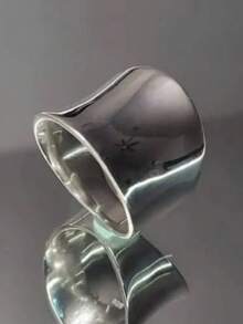 1pc Women's New Minimalist Wide Smooth Asymmetrical Ring, Fashionable Personalized Ring - Silver - View 4